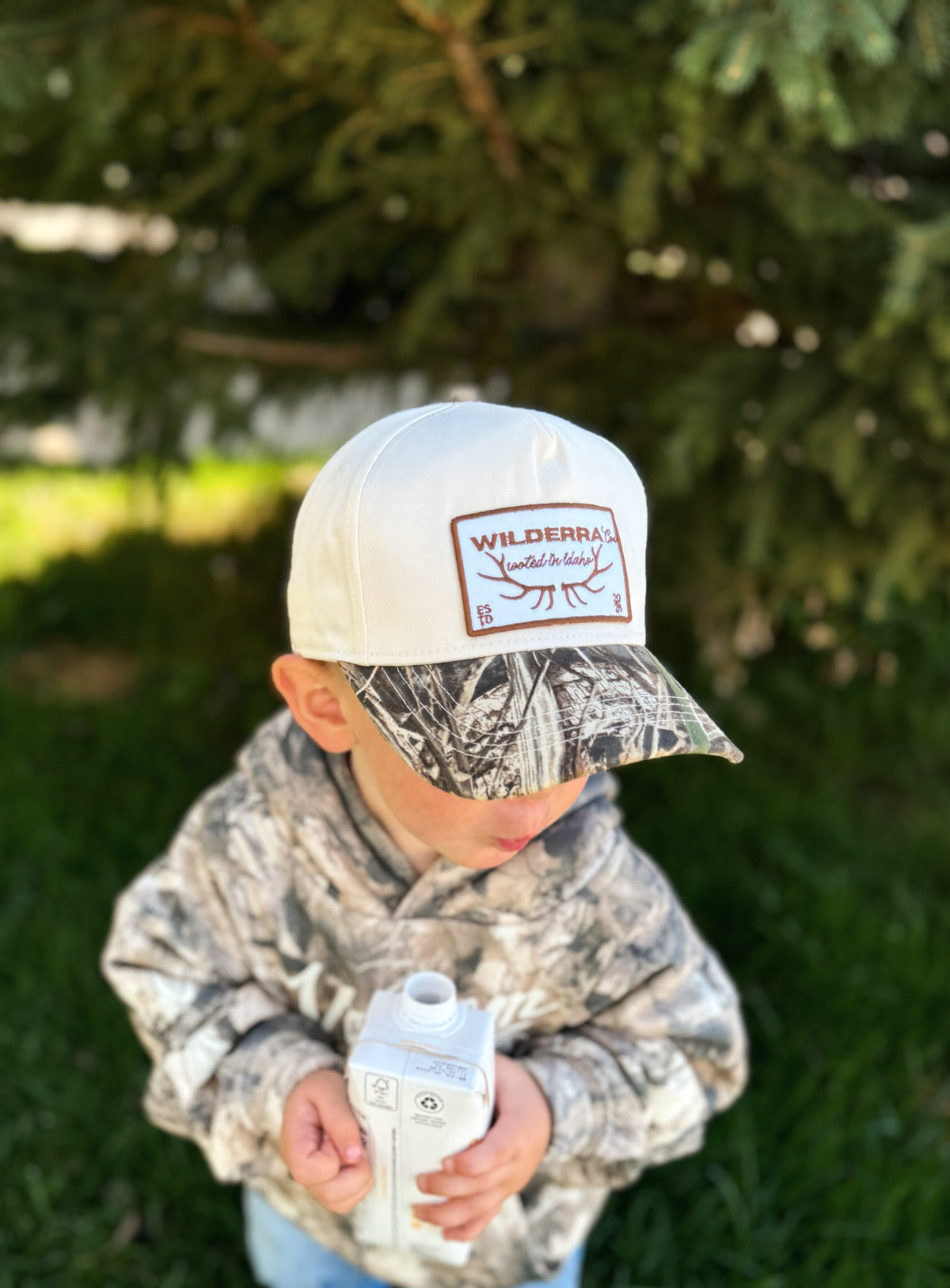 Kids Camo Elk Antler Hat